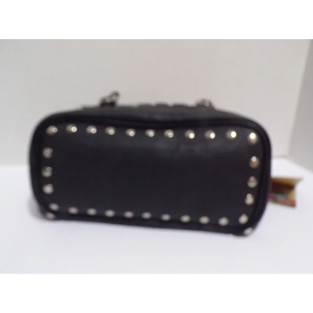 Bikers Women's Cosmetic Travel Bag Silver Studs NWT Soul of the Rose Zipper Snap